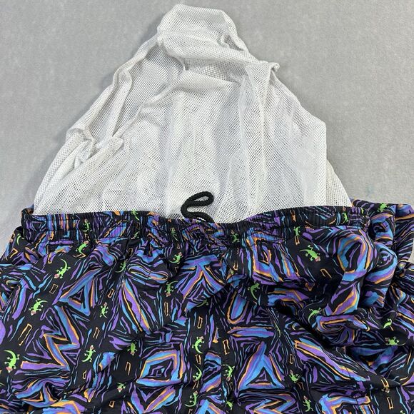 Gecko Hawaii Men’s XXL Swim Trunks Vintage 90s Mesh Liner All Over Print - Picture 8 of 13